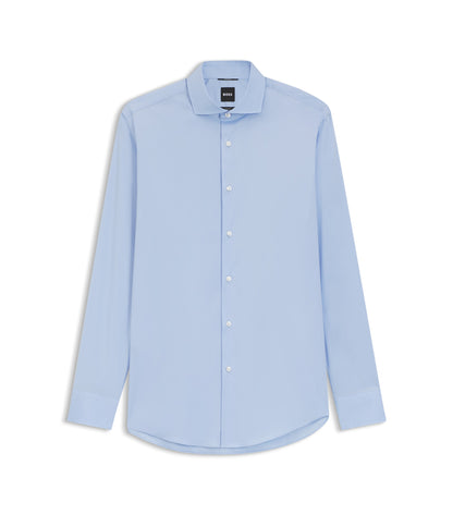 Slim-fit shirt in easy-iron cotton-blend poplin