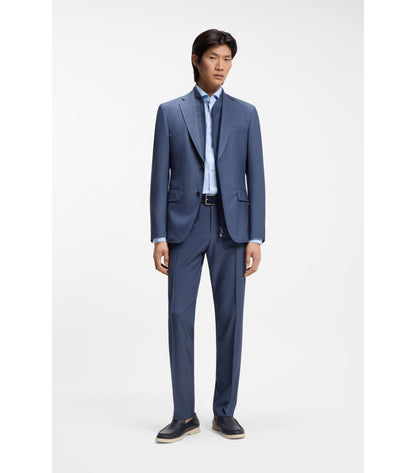 Slim-fit shirt in easy-iron cotton-blend poplin