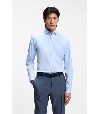 Slim-fit shirt in easy-iron cotton-blend poplin