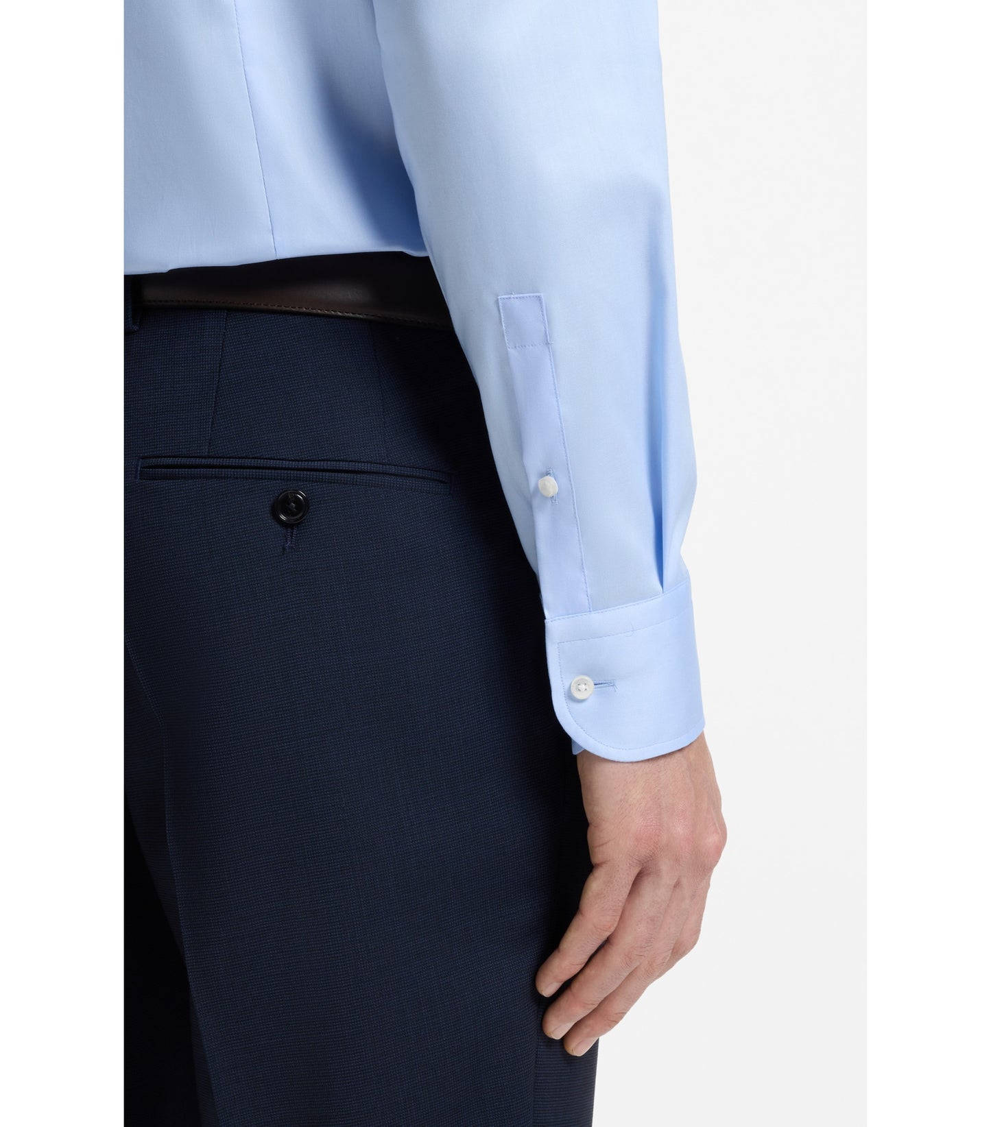 Slim-fit shirt in easy-iron cotton poplin