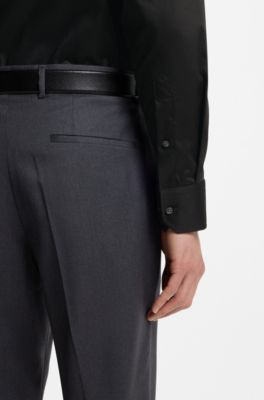 Regular-fit shirt in easy-iron cotton poplin