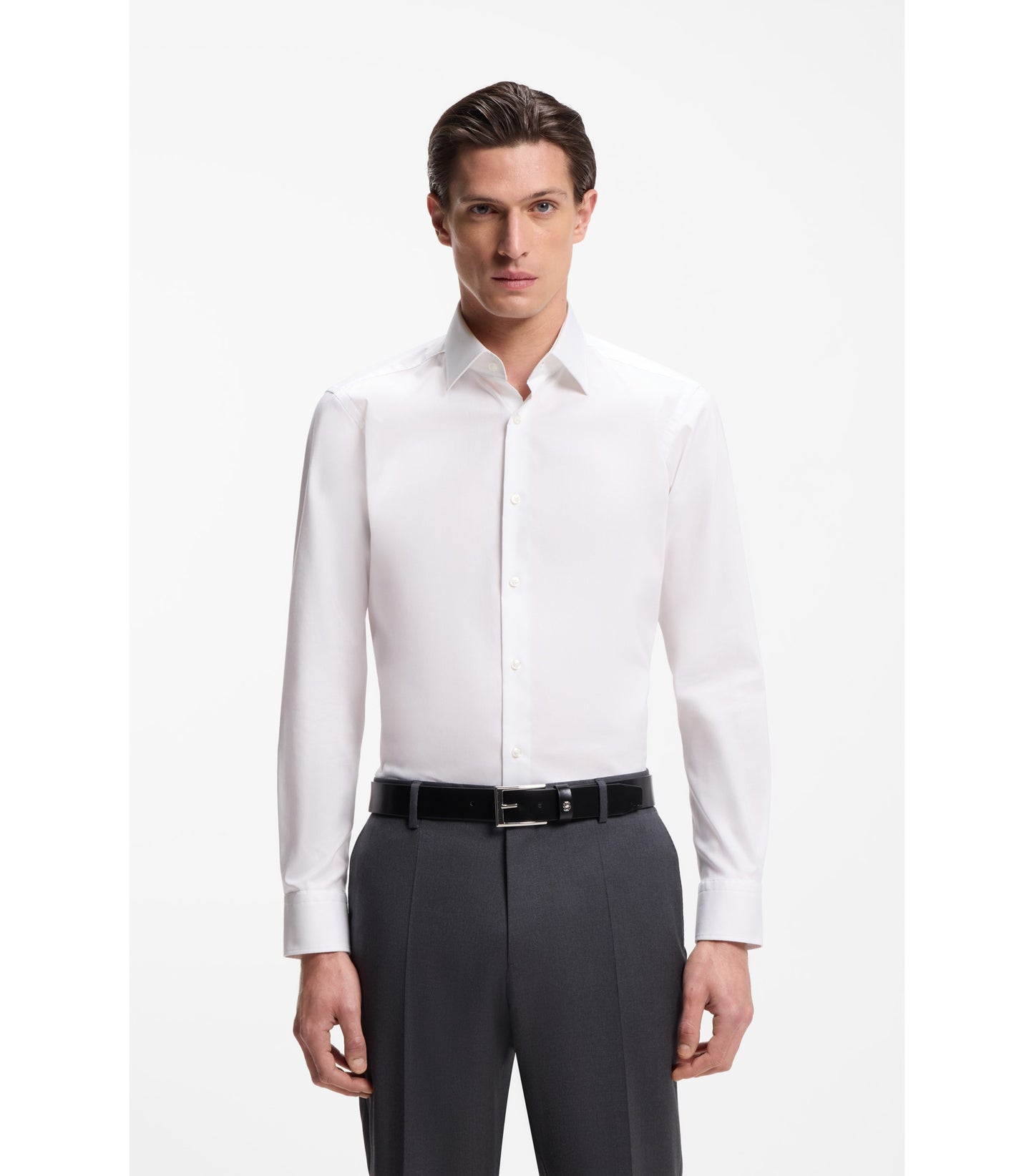 Regular-fit shirt in easy-iron cotton poplin