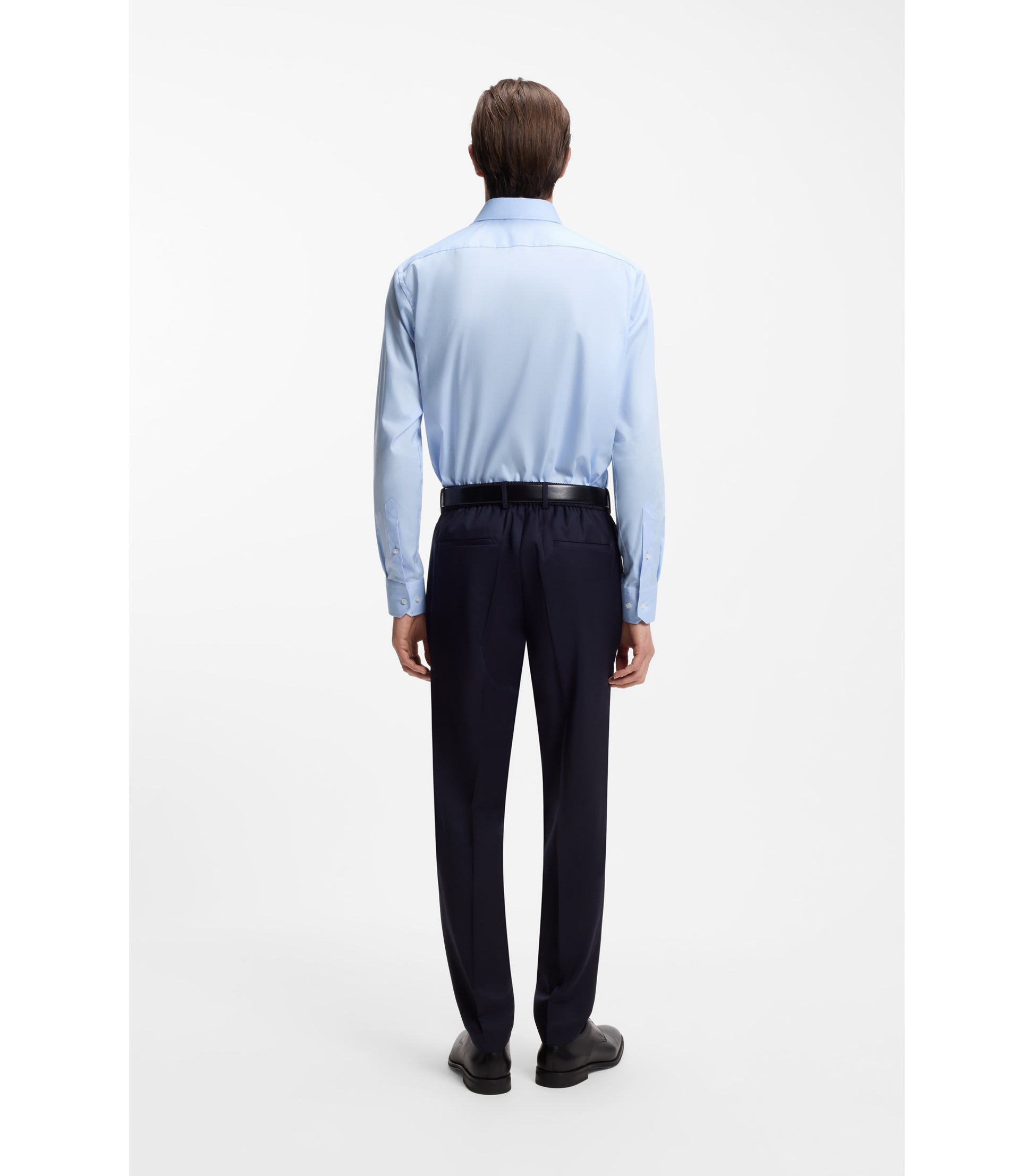 Regular-fit shirt in easy-iron cotton poplin