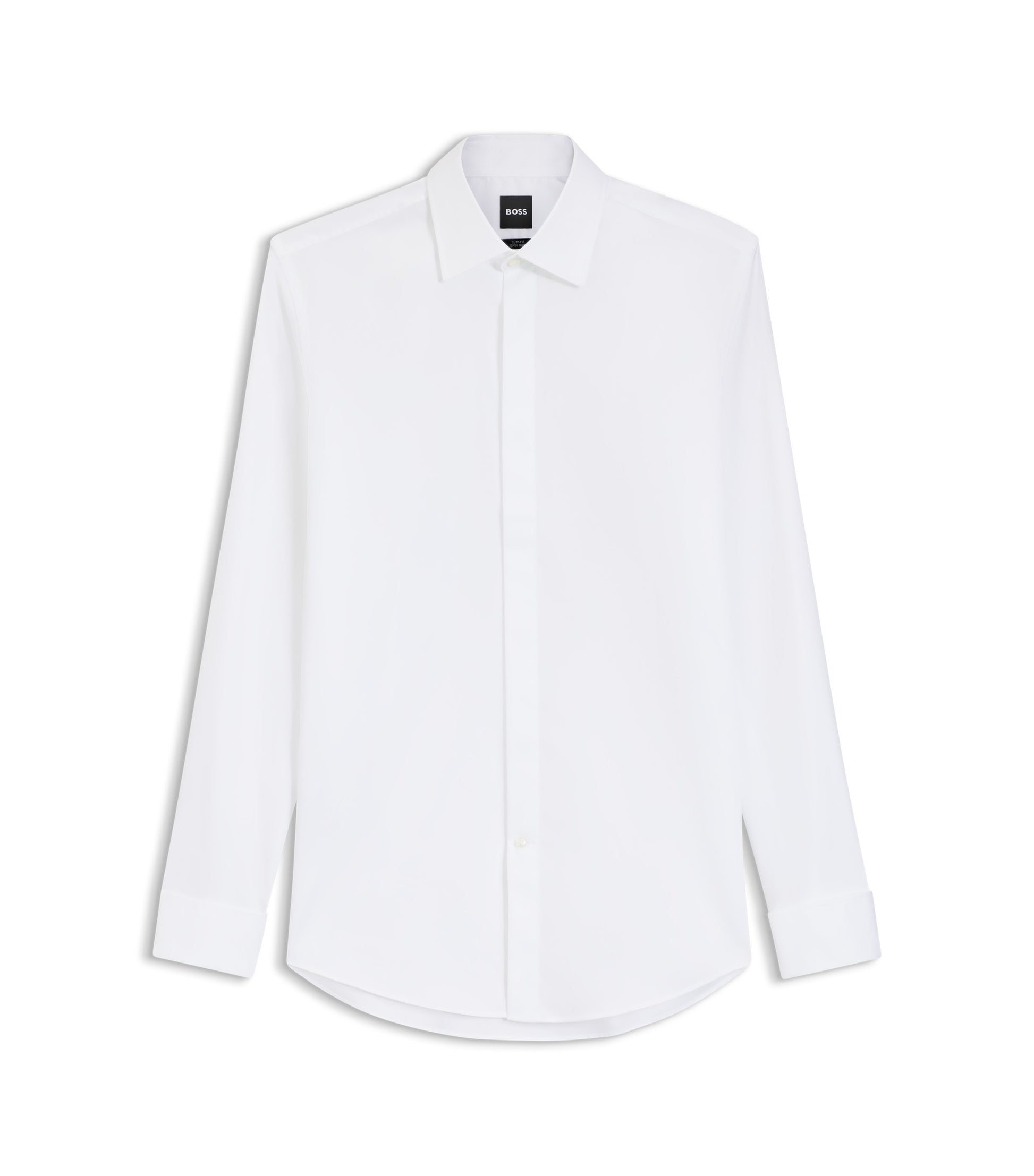 Slim-fit dress shirt in easy-iron stretch cotton