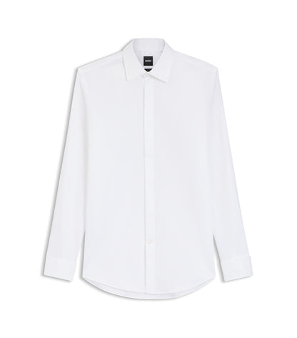 Slim-fit dress shirt in easy-iron stretch cotton