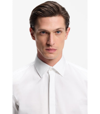 Slim-fit dress shirt in easy-iron stretch cotton