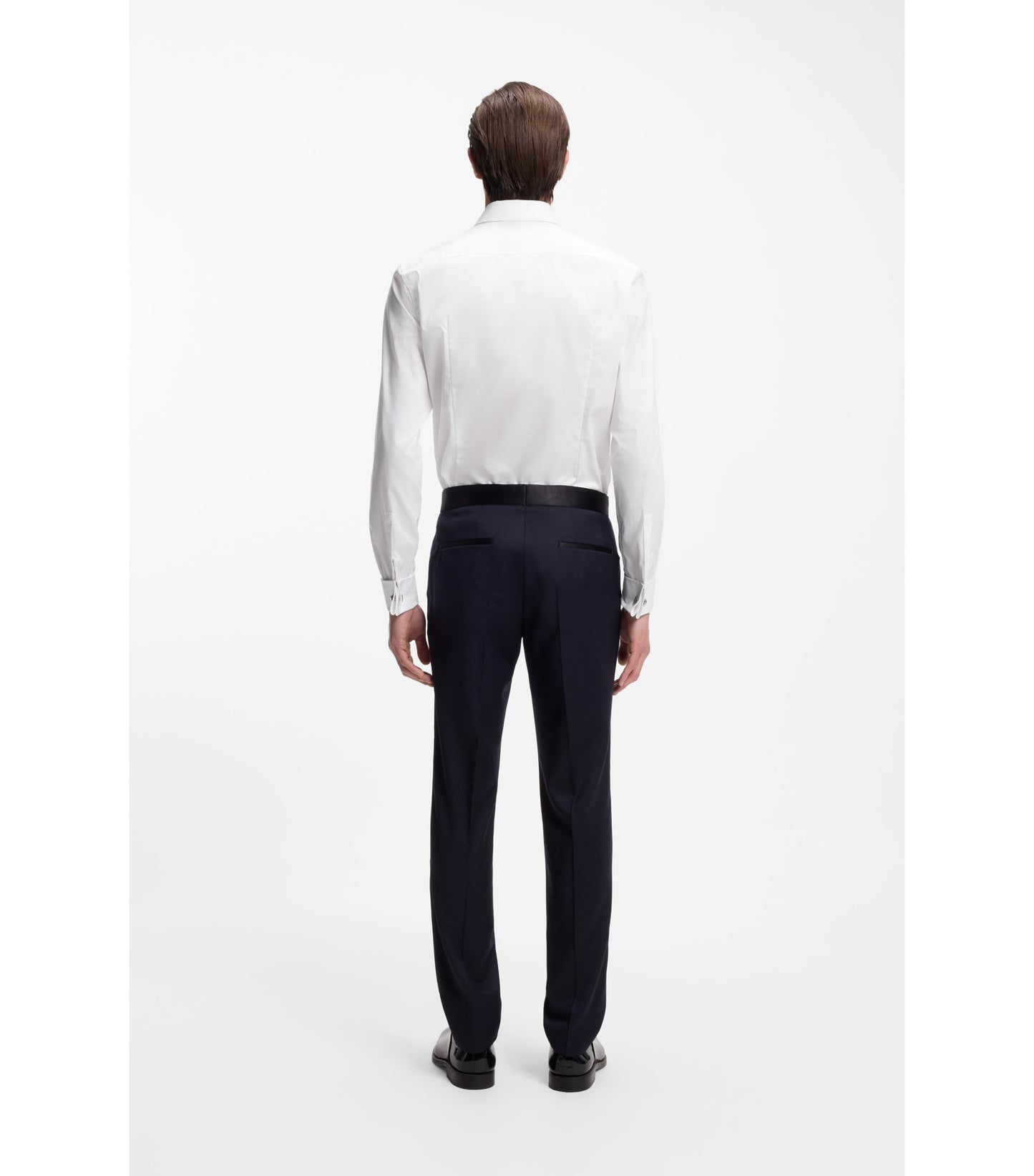 Slim-fit dress shirt in easy-iron stretch cotton