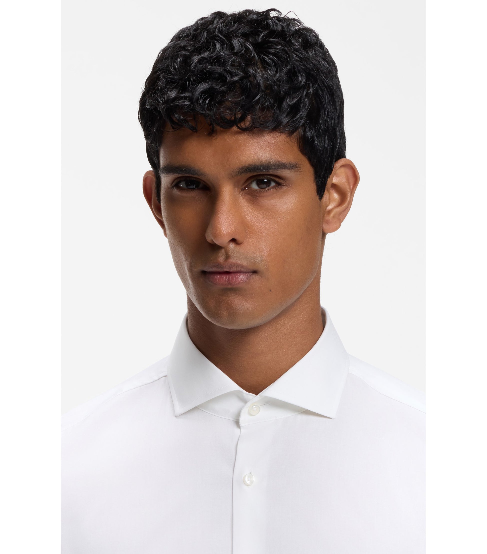 Slim-fit shirt in stretch-cotton twill