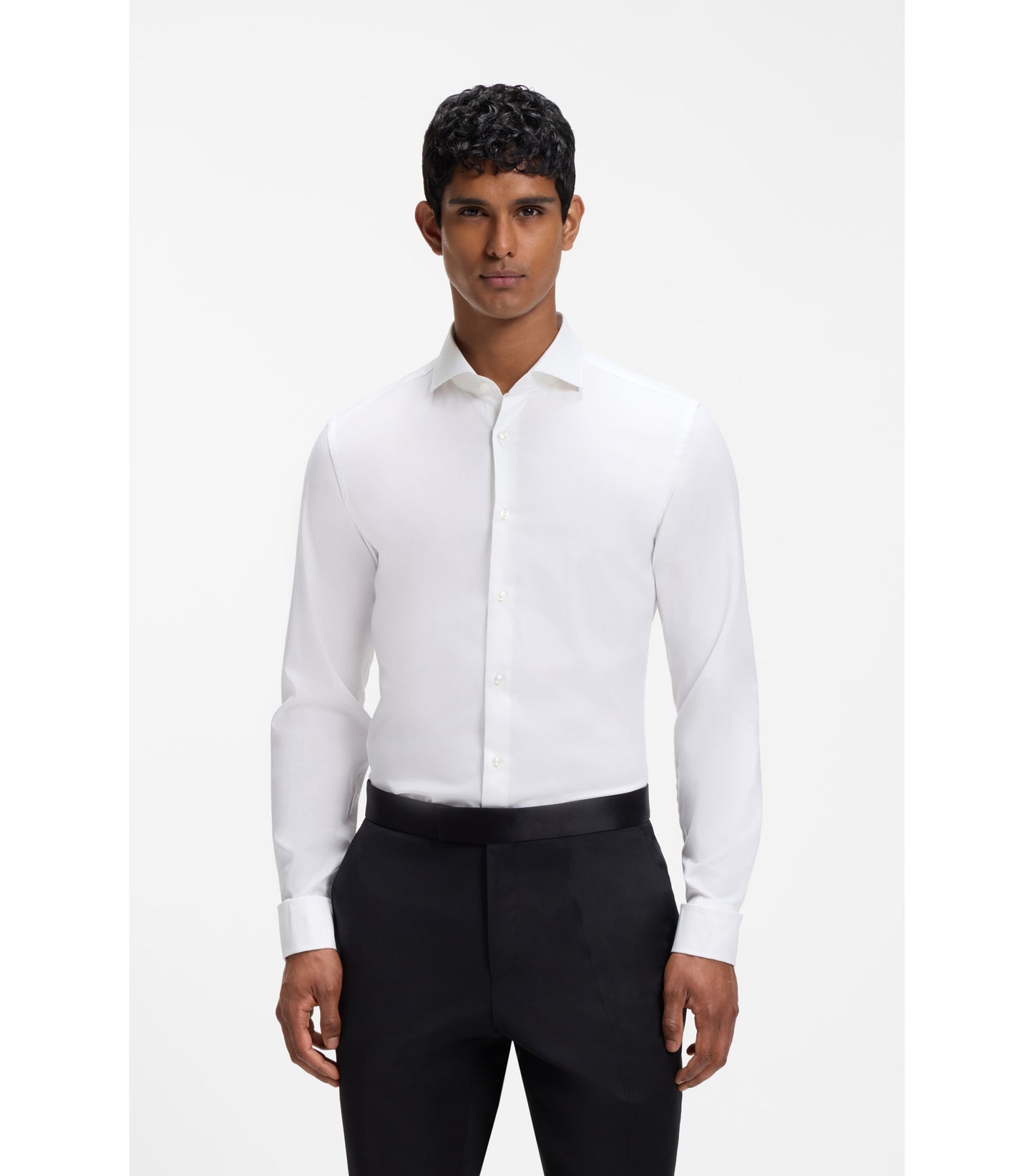 Slim-fit shirt in stretch-cotton twill