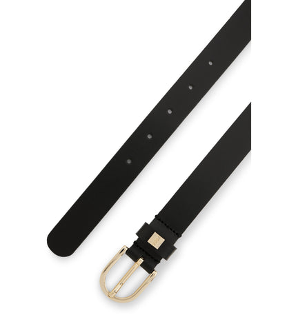 Italian-leather belt with gold-tone buckle