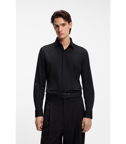 Slim-fit shirt in performance-stretch jersey