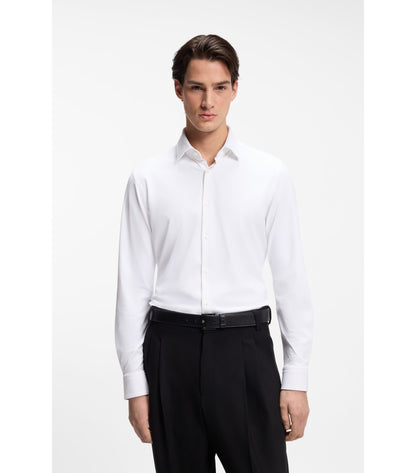 Slim-fit shirt in performance-stretch jersey