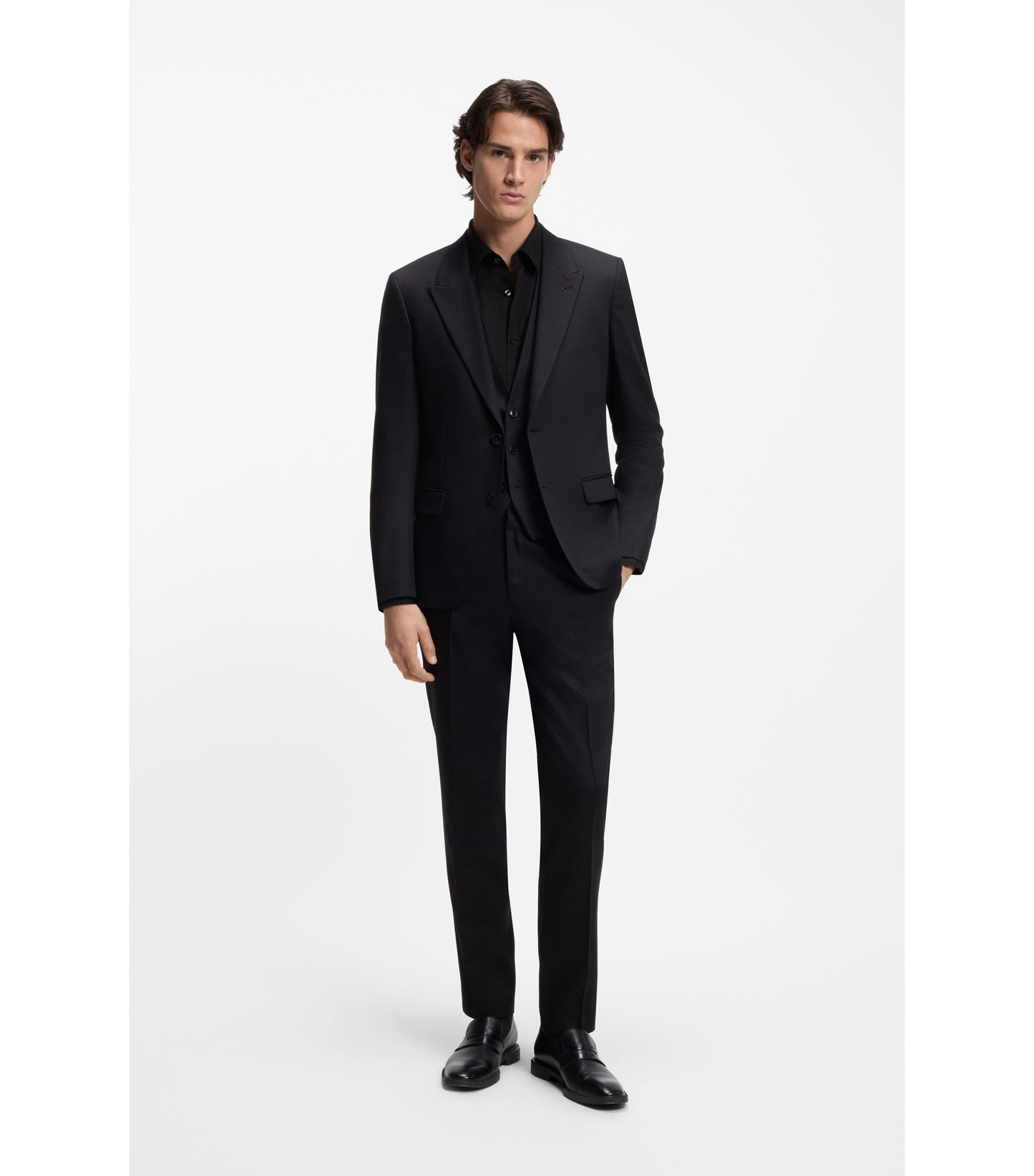 Slim-fit shirt in stretch-cotton canvas