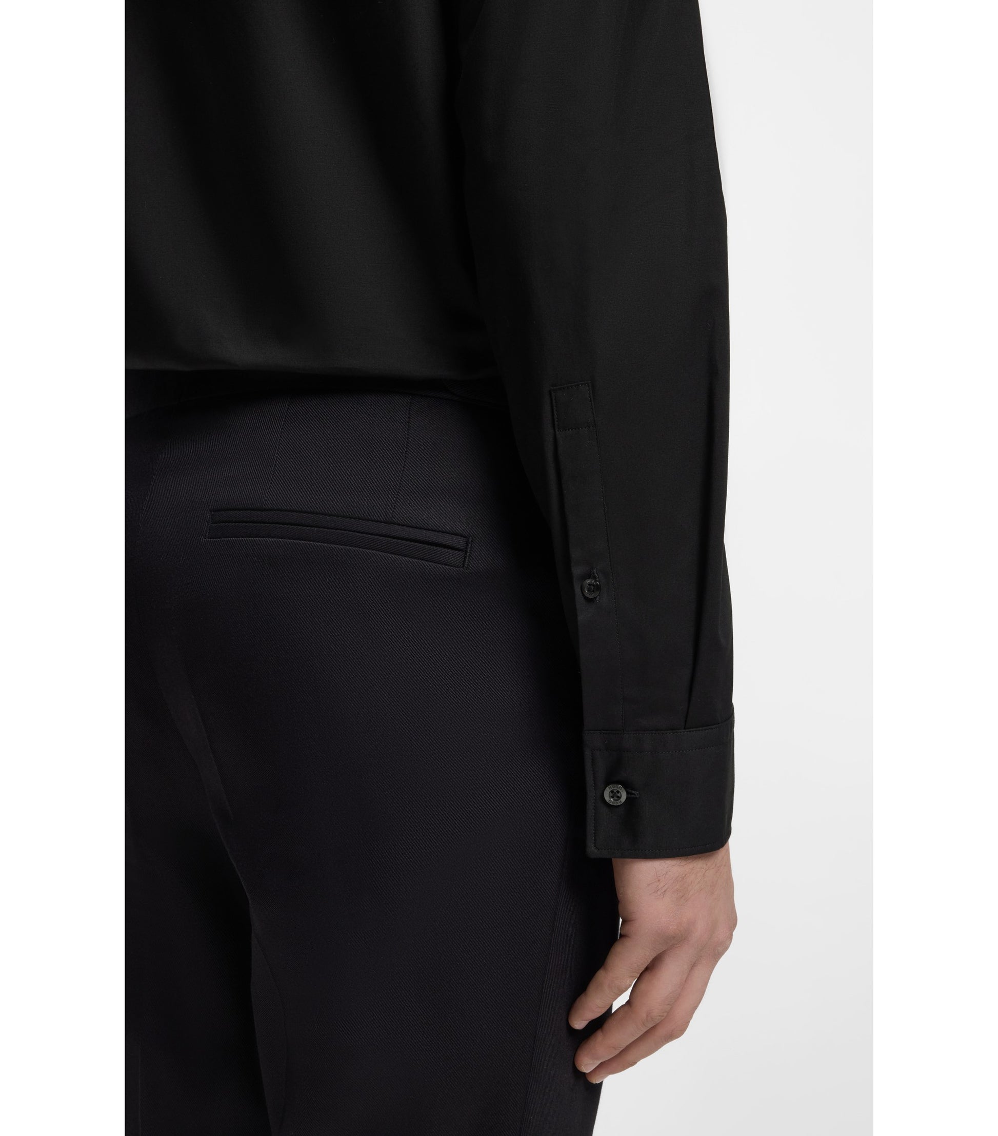 Slim-fit shirt in stretch-cotton canvas