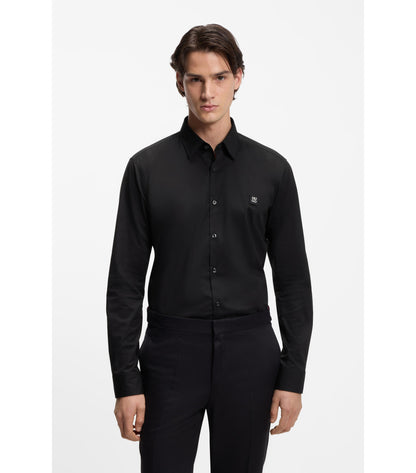 Slim-fit shirt in stretch-cotton canvas
