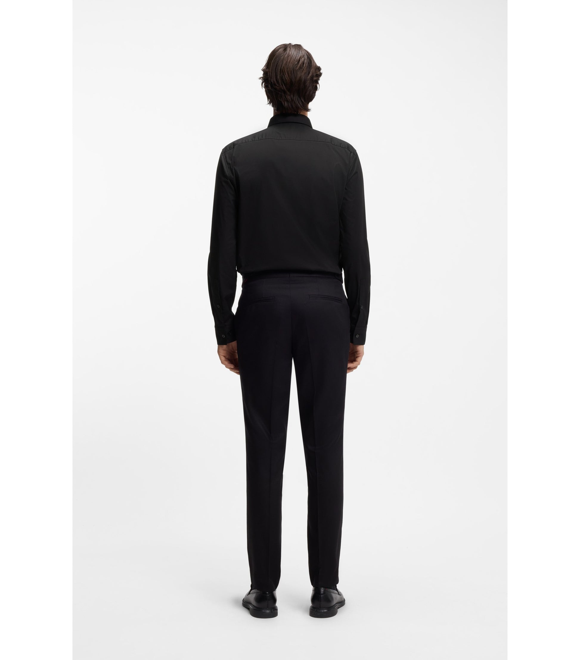 Slim-fit shirt in stretch-cotton canvas