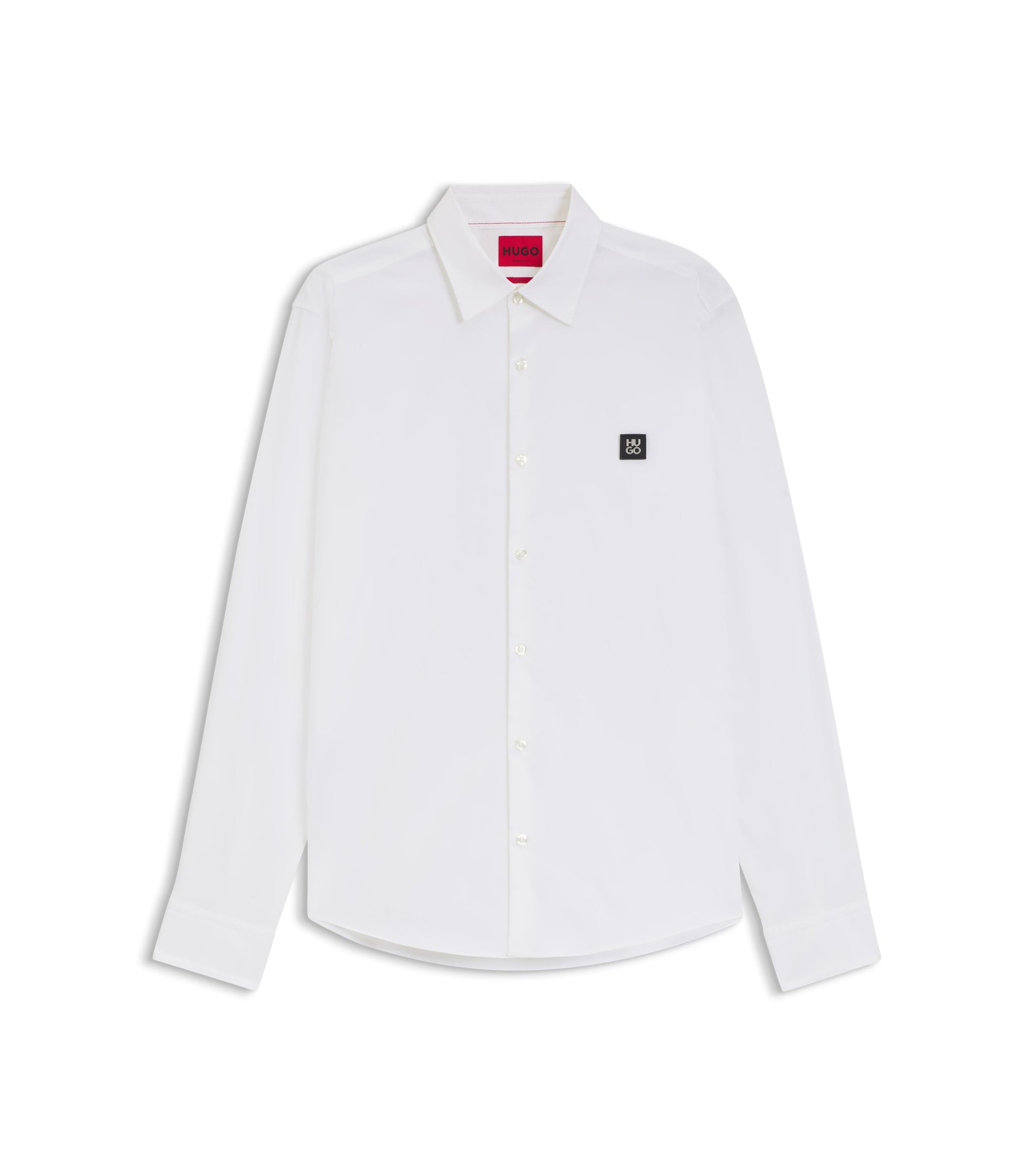 Slim-fit shirt in stretch-cotton canvas