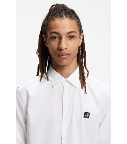 Slim-fit shirt in stretch-cotton canvas