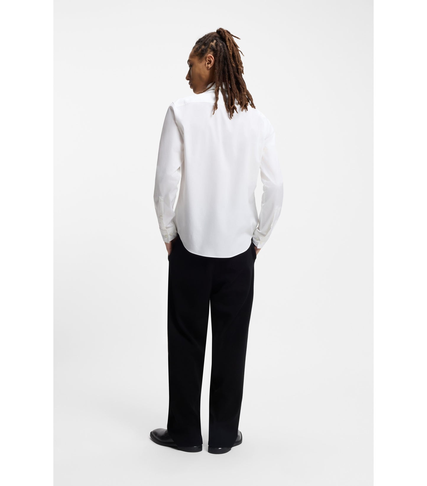Slim-fit shirt in stretch-cotton canvas