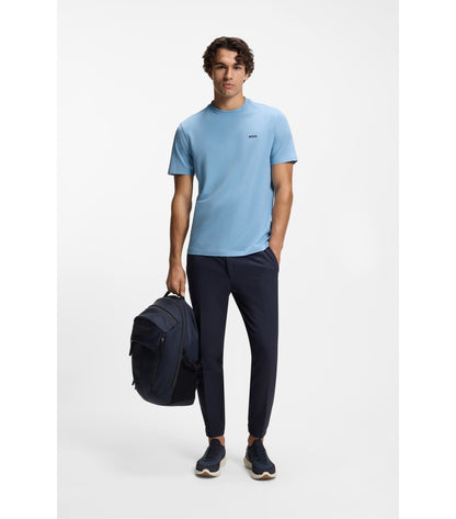 Stretch-cotton T-shirt with logo detail