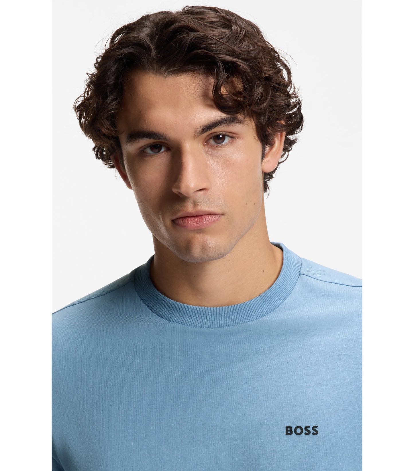 Stretch-cotton T-shirt with logo detail