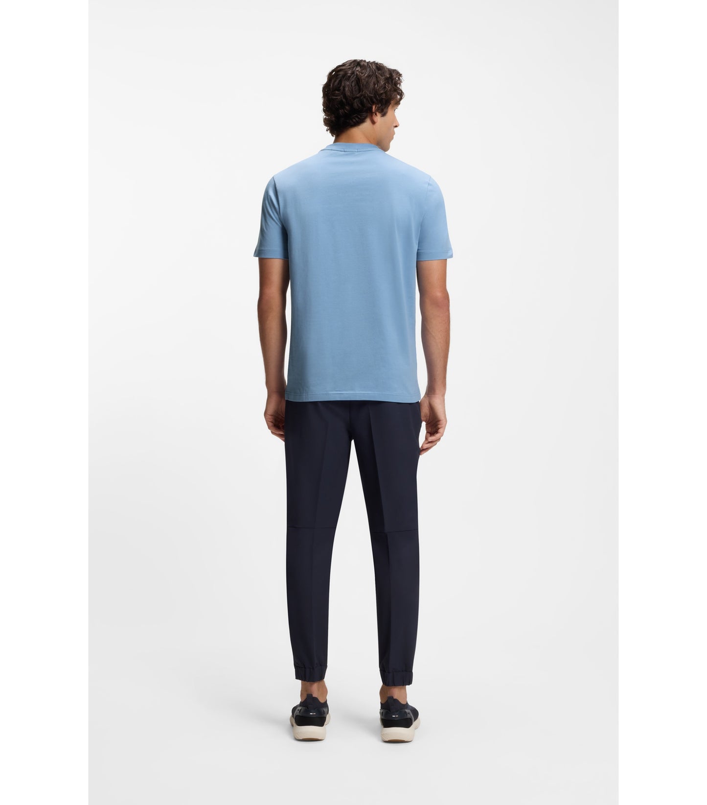 Stretch-cotton T-shirt with logo detail