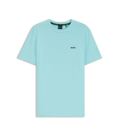 Stretch-cotton T-shirt with logo detail