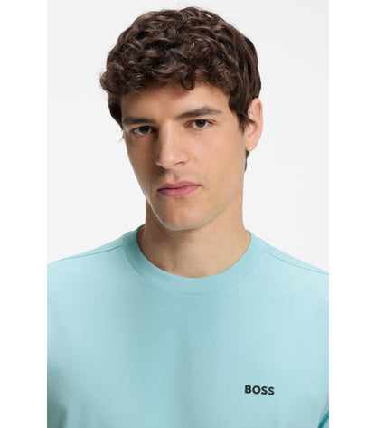 Stretch-cotton T-shirt with logo detail