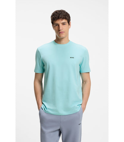 Stretch-cotton T-shirt with logo detail