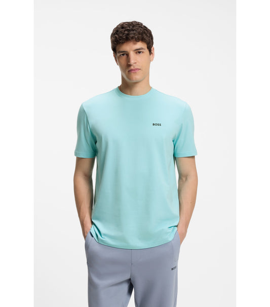 Stretch-cotton T-shirt with logo detail