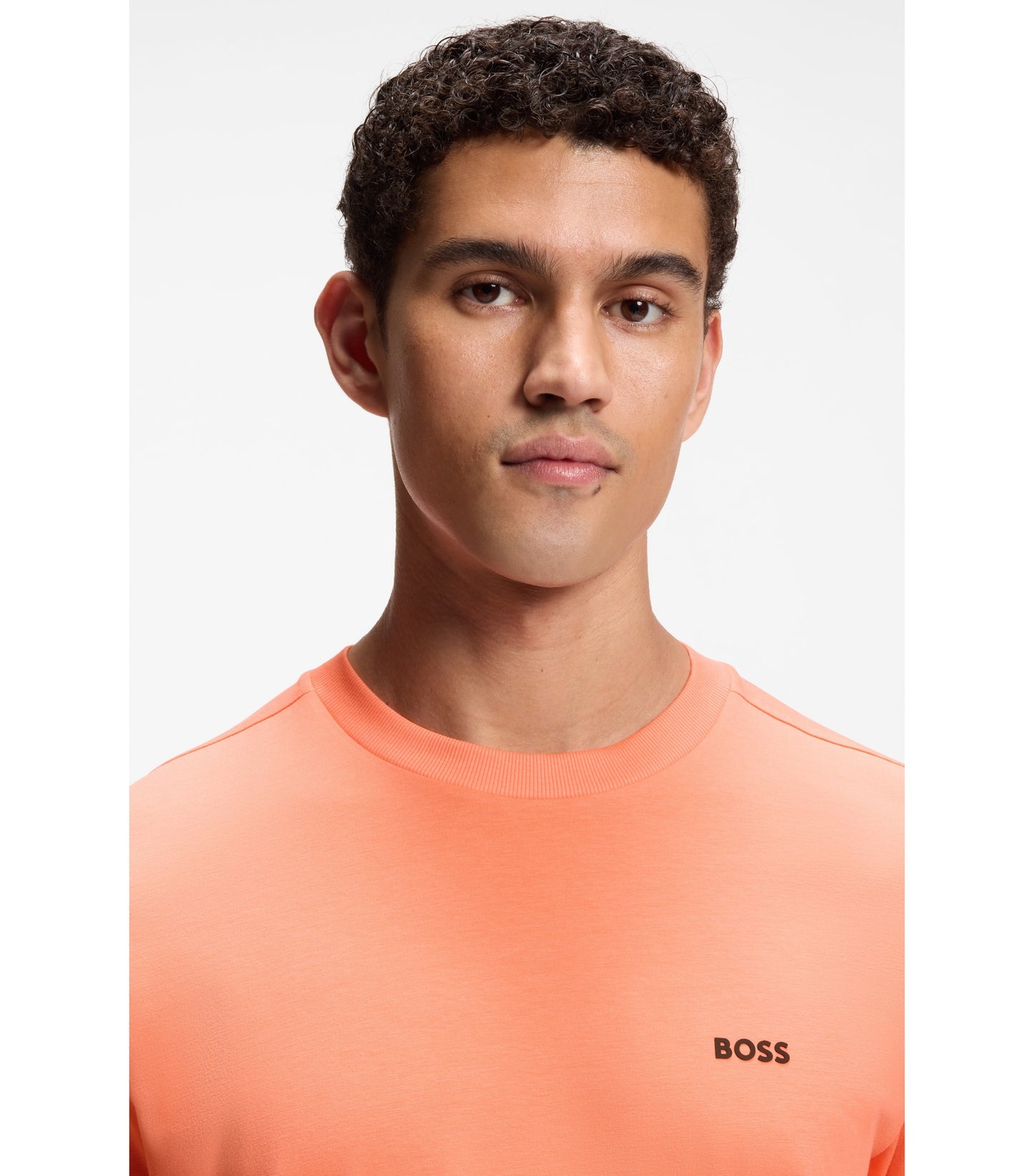 Stretch-cotton T-shirt with logo detail