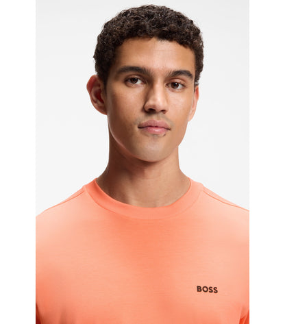 Stretch-cotton T-shirt with logo detail