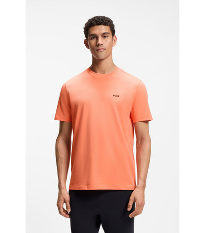 Stretch-cotton T-shirt with logo detail