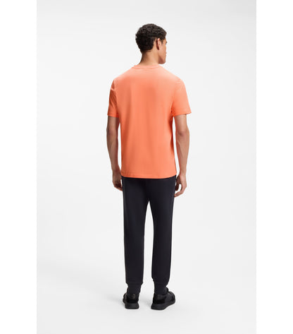 Stretch-cotton T-shirt with logo detail