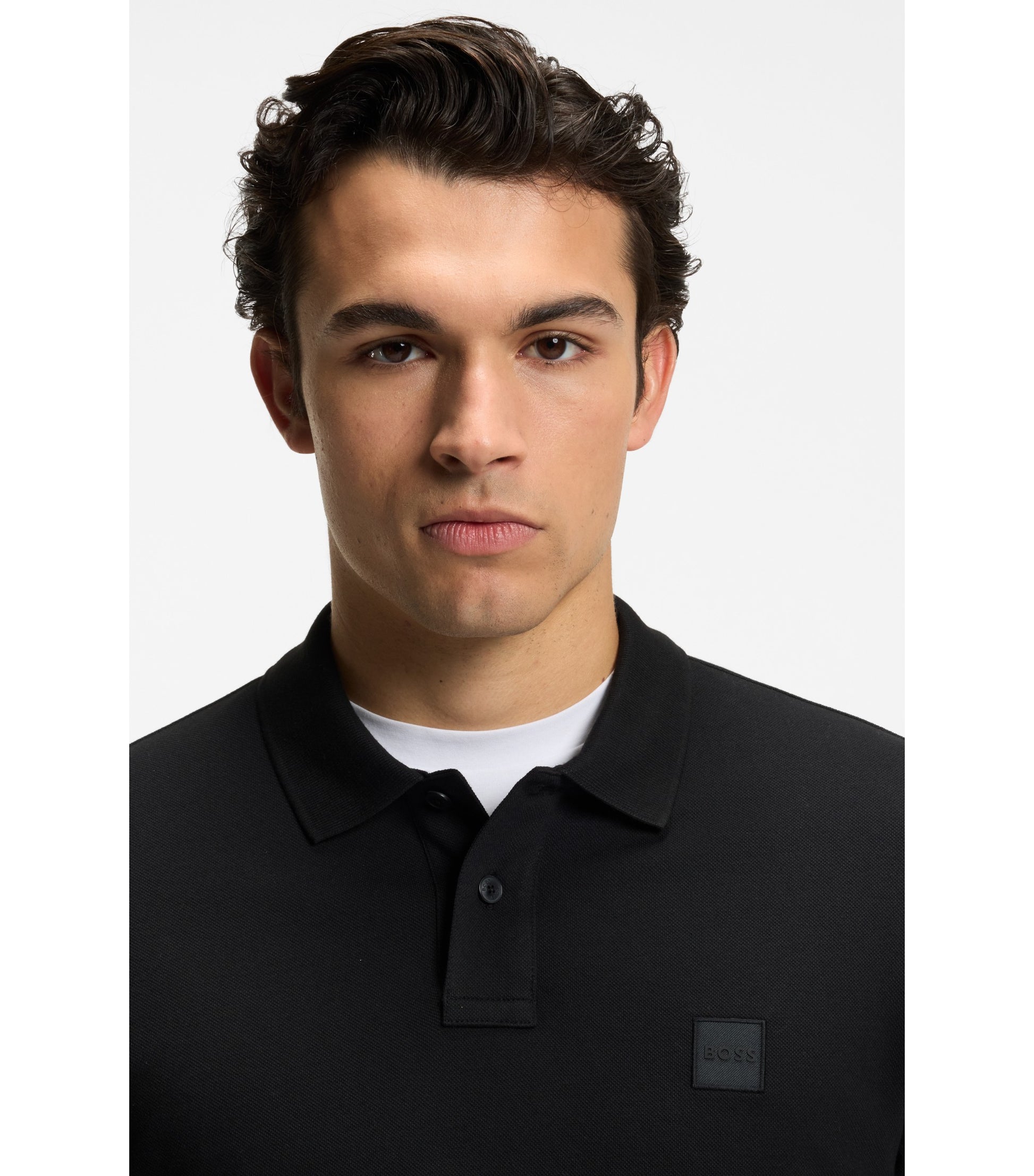 Slim-fit polo shirt in stretch-cotton piqué