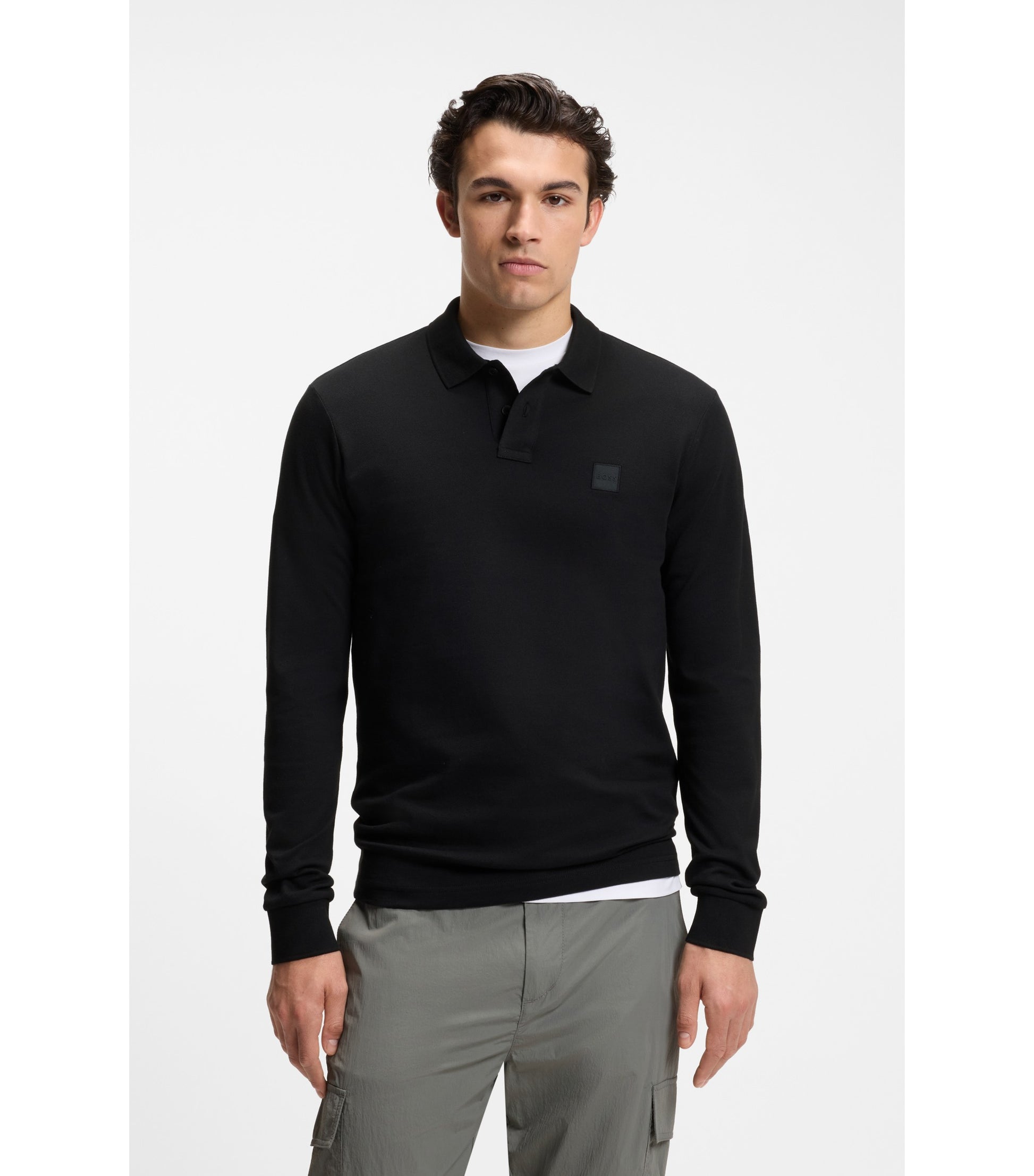 Slim-fit polo shirt in stretch-cotton piqué