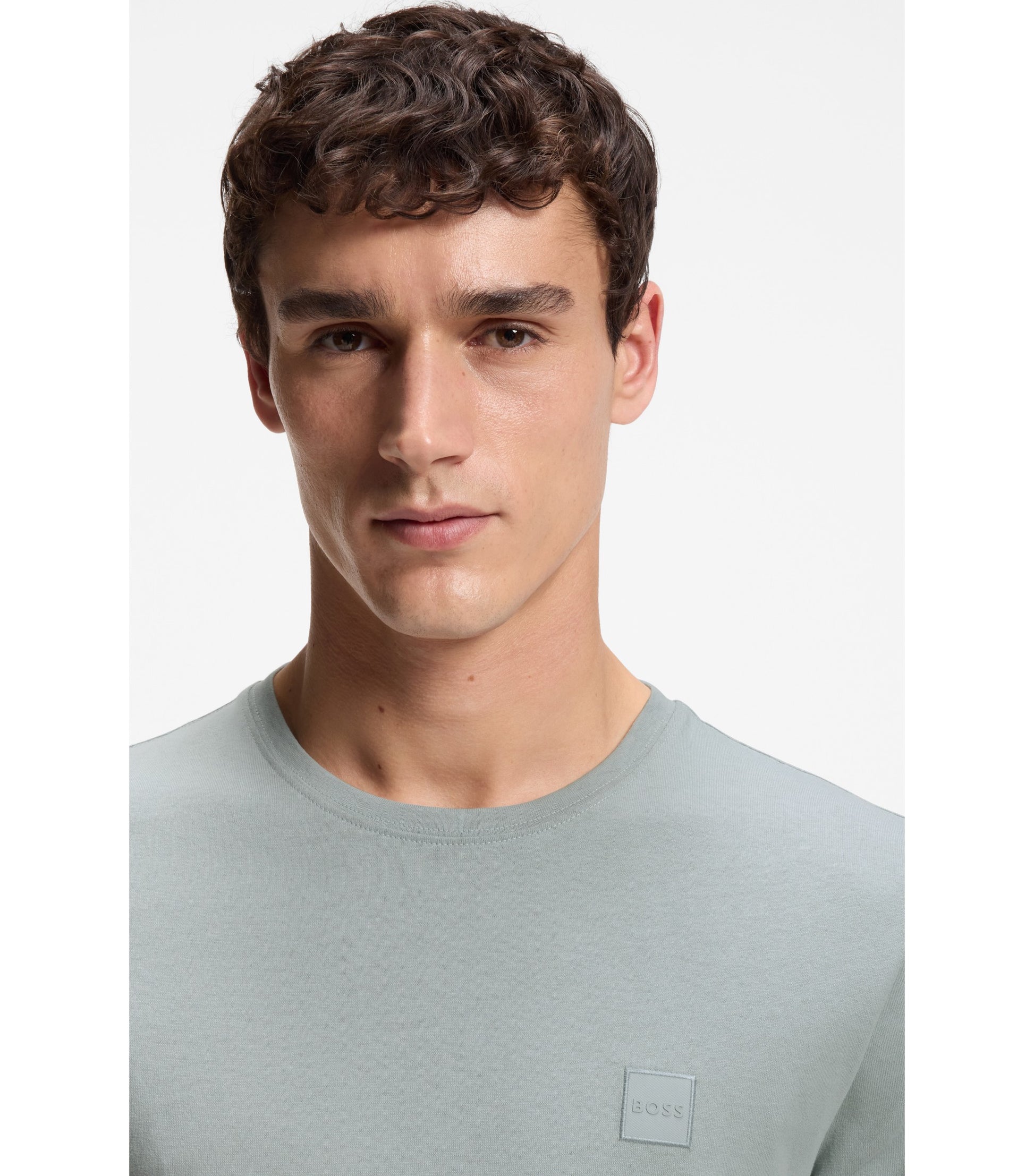 Cotton-jersey T-shirt with logo patch