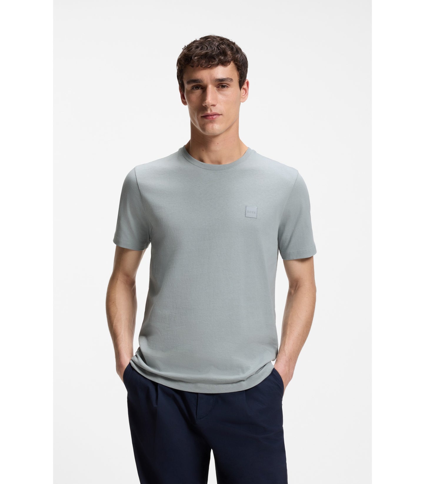 Cotton-jersey T-shirt with logo patch