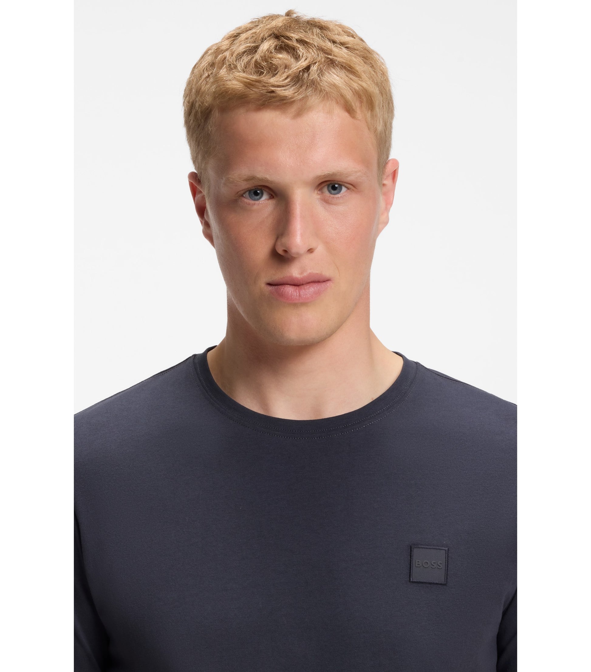 Cotton-jersey T-shirt with logo patch