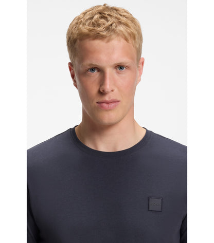 Cotton-jersey T-shirt with logo patch