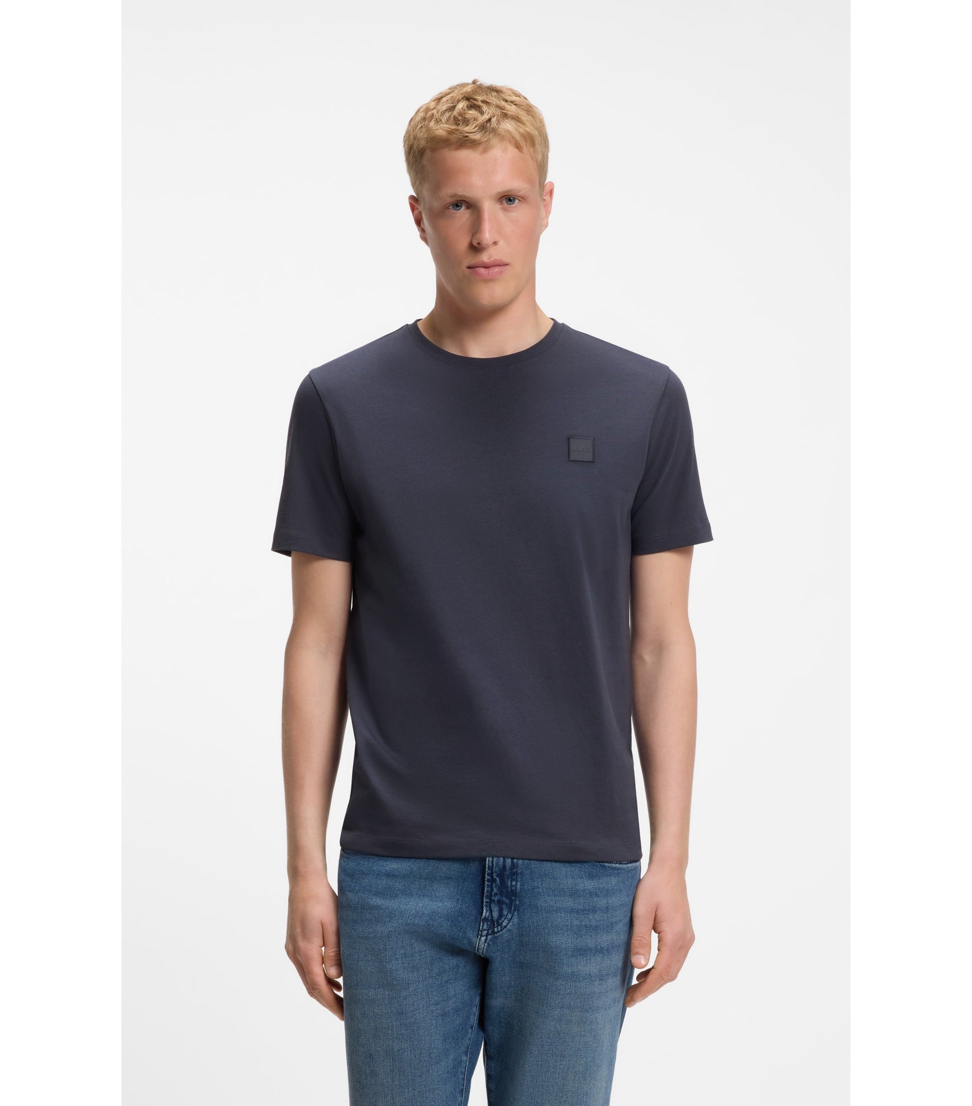 Cotton-jersey T-shirt with logo patch