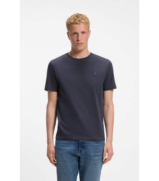 Cotton-jersey T-shirt with logo patch