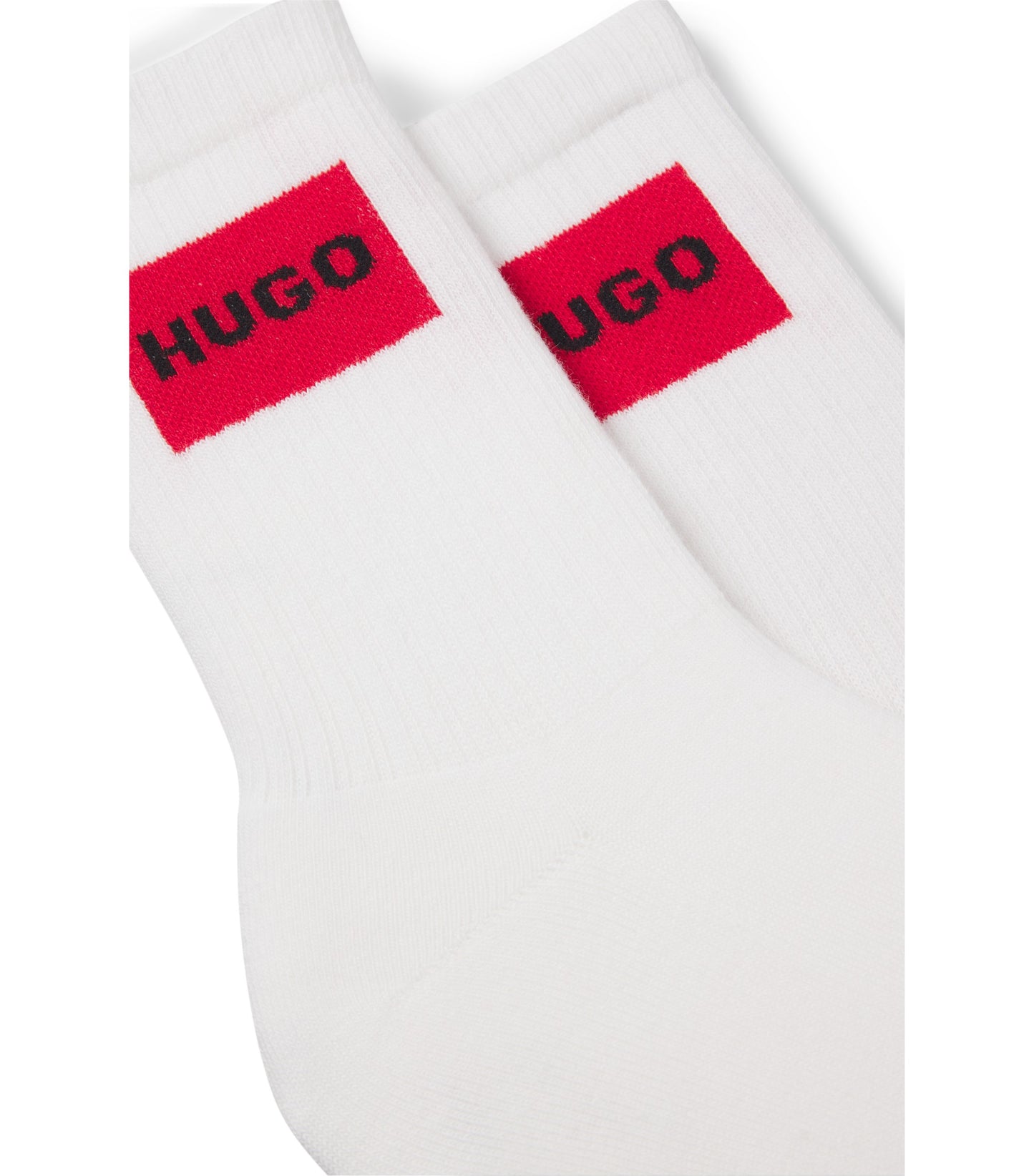 Two-pack of short-length socks with red logos