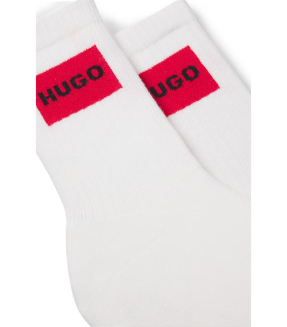 Two-pack of short-length socks with red logos