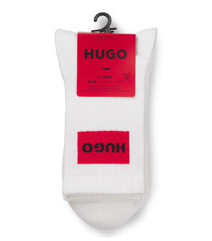 Two-pack of short-length socks with red logos
