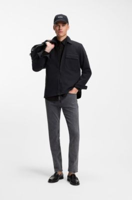 Regular-fit shirt in cotton poplin with embroidered logo