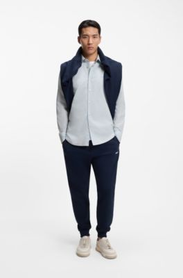 Regular-fit shirt in cotton poplin with embroidered logo
