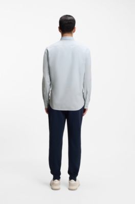 Regular-fit shirt in cotton poplin with embroidered logo