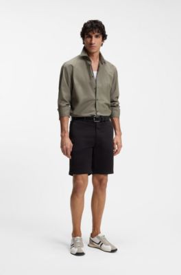 Regular-fit shirt in cotton poplin with embroidered logo