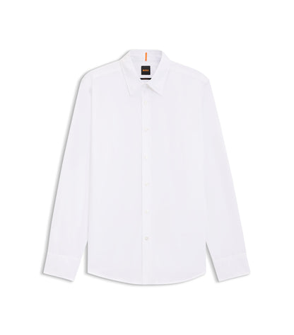 Regular-fit shirt in cotton poplin with embroidered logo